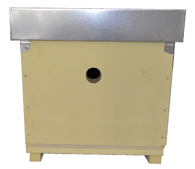 Arnia per api - 2 melari e cassetta con foro d'ingresso - fori di  ventilazione con copertura in metallo